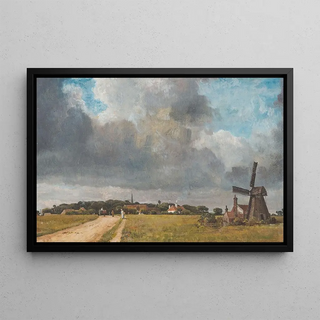 William Turner of Oxford - Landscape With Village And Windmill.webp