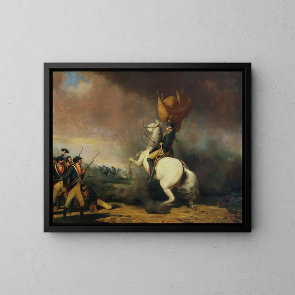 Washington che riunisce gli americani alla battaglia di Princeton - William Tylee Ranney — quadro incorniciato alla parete