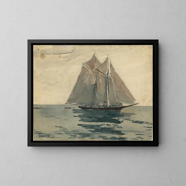 Schooner de Gloucester - Winslow Homer — gerahmtes Bild an der Wand