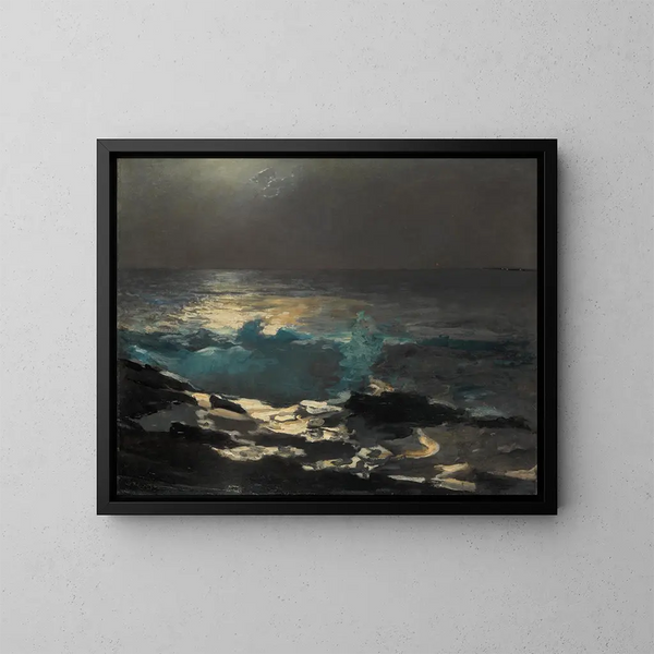 Lumière dell'isola di legno al chiaro di luna - Winslow Homer — quadro incorniciato alla parete