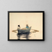 Due ragazze in una barca - Winslow Homer — quadro incorniciato alla parete