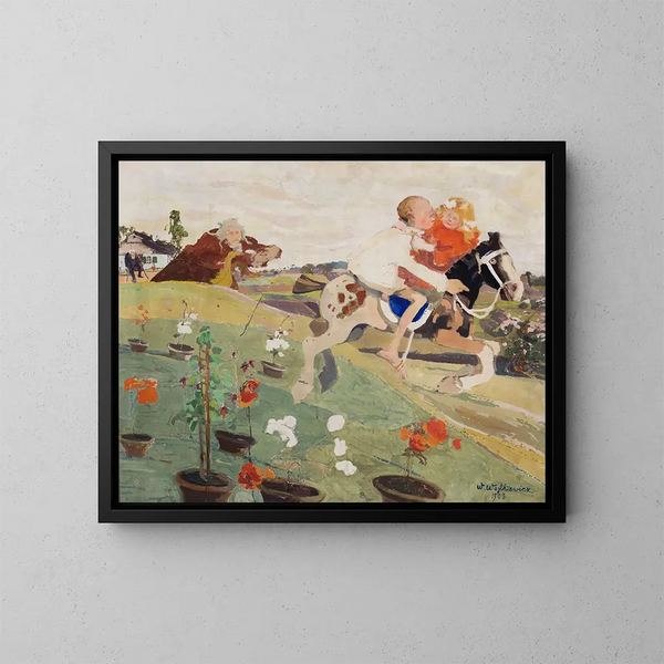 Enlèvement d'une princesse - Witold Wojtkiewicz — gerahmtes Bild an der Wand