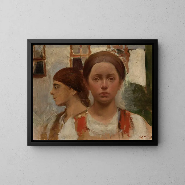Zwei Frauenköpfe - Włodzimierz Tetmajer — gerahmtes Bild an der Wand