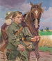 Un soldato con un cavallo - Wojciech Kossak — vista dell’opera