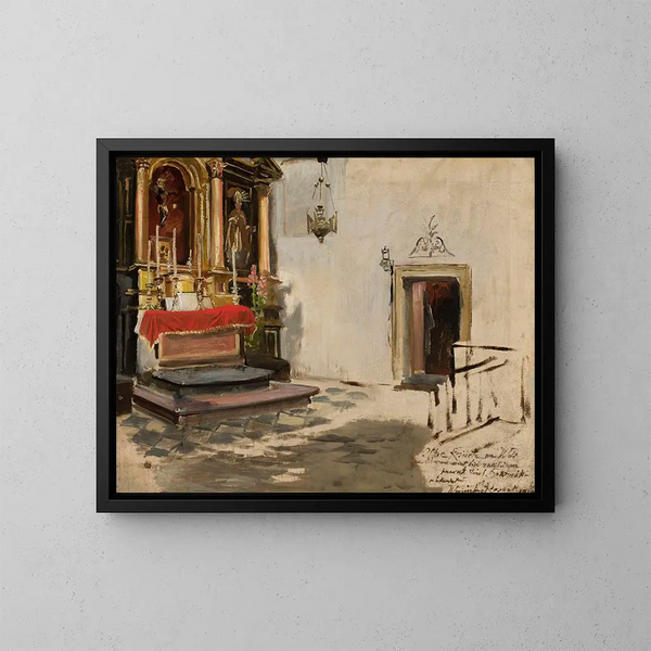 Altar in der Kirche von Wola - Wojciech Kossak — gerahmtes Bild an der Wand