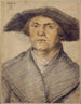 Ritratto di un uomo con un cappotto foderato di pelliccia e un cappello a tesa larga - Wolf Huber — vista dell’opera