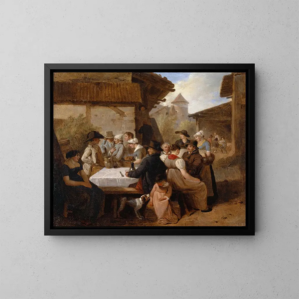 ländliches Essen - Wolfgang Adam Töpffer — gerahmtes Bild an der Wand