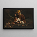 Giovani cacciatori con un cane - Atelier di Giovanni Battista Piazzetta — quadro incorniciato alla parete