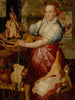 Una cuoca prepara carne con Cristo nella casa di Maria e Marta oltre - Atelier di Joachim Beuckelaer — vista dell’opera
