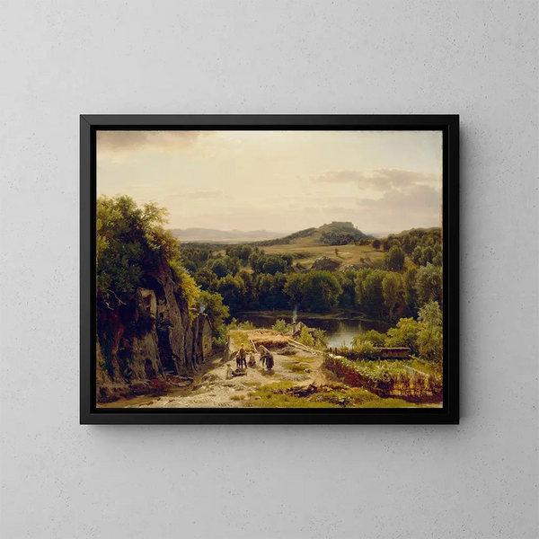 Paesaggio nelle montagne dell'Harz - Worthington Whittredge — quadro incorniciato alla parete