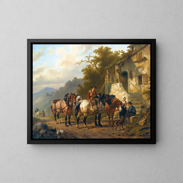 Ein Ruhetag in der Herberge - Wouterus Verschuur — gerahmtes Bild an der Wand