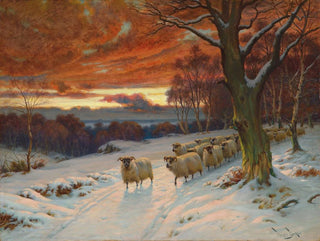 Eine Winternacht - Wright Barker — Ansicht des Kunstwerks