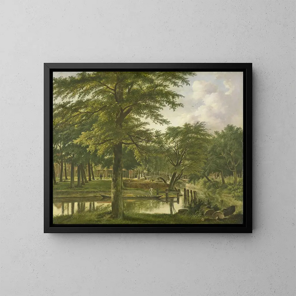 Ansicht der Nieuwe Gracht in der Nähe des Bolwerks in Haarlem - Wybrand Hendriks — gerahmtes Bild an der Wand