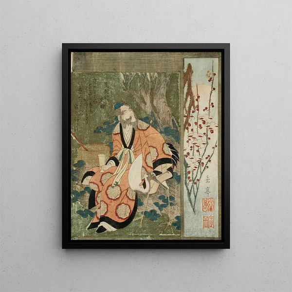 Yashima Gakutei - Daoist Immortal Rin Nasei and a Crane.webp