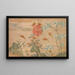 Bat, rocks, flowers, oval calligraphy - Zhang Ruo'ai — framed artwork on a wall