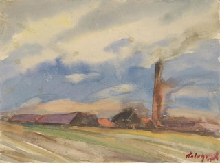 Zolo Palugyay - Brown Village View from the Fields.webp