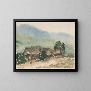 Zolo Palugyay - Motif with Village Cottages.webp