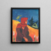 Fille du village avec une écharpe rouge - Zolo Palugyay — quadro incorniciato alla parete