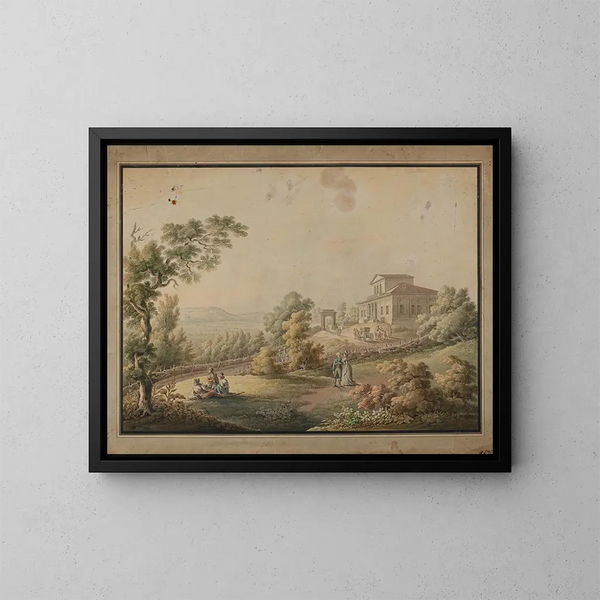 Vista del dominio signorile a Niegoszowice - Zygmunt Vogel — quadro incorniciato alla parete