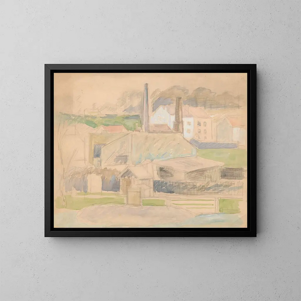 Skizze einer Stadtlandschaft - Zygmunt Waliszewski — gerahmtes Bild an der Wand