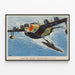 Poster vintage dell'aereo Sunderland in pattuglia sopra il mare — quadro incorniciato alla parete