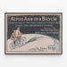 Poster vintage viaggio in bicicletta attraverso l'Asia — quadro incorniciato alla parete