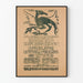 Vintage-Art-Déco-Poster mit stilisiertem Vogel und typografischem Text