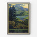 Vintage-Poster Adirondack-Berge und Lake Placid – Natur-Wanddekoration