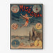 Manifesto circense vintage Miss Stena, discesa di Absalon, presentato in una cornice sottile su una parete chiara.