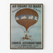 Vintage poster of horseback aviation race - Champ de Mars 1850