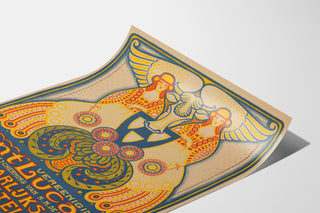 Exhibition poster – Sint Lucas, 1916 – Albert Hahn, presented on a curled sheet, viewed in perspective.