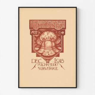 Vintage exhibition poster – Haverman, 1918 – Roland Holst, displayed in a slim frame on a light wall.