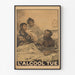 Historisches Plakat – L’alcool tue – Eugène Burnand, in einem schmalen Rahmen an einer hellen Wand präsentiert.
