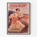 Vintage advertising poster Paris–Niort, summer novelties, shown in a slim frame on a light wall.