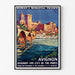 Vintage travel poster – Avignon, Roman & Mediaeval France, shown in a slim frame on a light wall.
