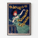 Vintage travel poster – Livorno, bathing season, displayed in a slim frame on a light wall.