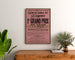 Vintage Grand Prix de Lyon walking race poster, framed above a wooden dresser, between plants.