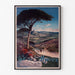 Vintage Hyères poster, shown in a slim frame on a light wall.