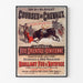 Manifesto vintage Mont-de-Marsan, feste e corse, presentato in una cornice sottile su una parete chiara.