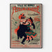 Vintage-Plakat Nîmes, Wohltätigkeitsfeste, in einem schmalen Rahmen an einer hellen Wand.