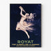 Vintage Royat poster, Santé et Jeunesse, shown in a thin frame on a pale wall.