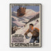 Vintage-Poster Saint-Gervais, Mont-d’Arbois, in einem schmalen Rahmen an einer hellen Wand.