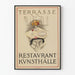 Vintage Poster of Terrasse Restaurant Kunsthalle in Basel