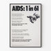 Aufklärungsposter gegen AIDS – 1 Baby von 61 in New York ist mit dem HI-Virus infiziert