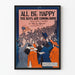 Vintage-Poster Wanddekoration 'All Be Happy - The Boys Are Coming Home'