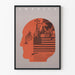 Poster decorativo profilo e simboli dell'America