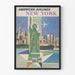 Vintage American Airlines Poster New York Statue of Liberty