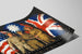 Vintage poster of American, Chinese, and British soldiers with flags — artwork view
