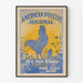 Vintage American Poultry Journal poster with rooster at sunrise