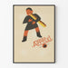 Vintage-Poster Appetyl – Verspielte Illustration mit Kind und Baguette